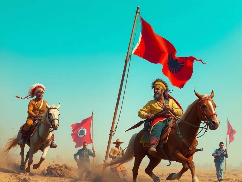 Indian Skirmish Royale Desi Culture - Characters in Traditional Indian Attire Fighting on a Map Inspired by Taj Mahal